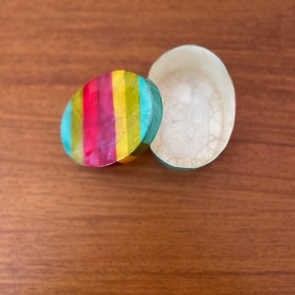 Striped capiz box - Picture 2 of 3